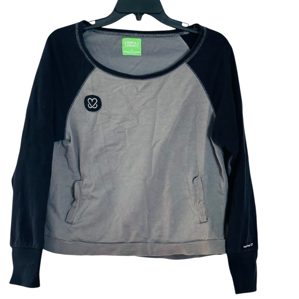 Keep A Breast vintage shirt. Gray and black, size M